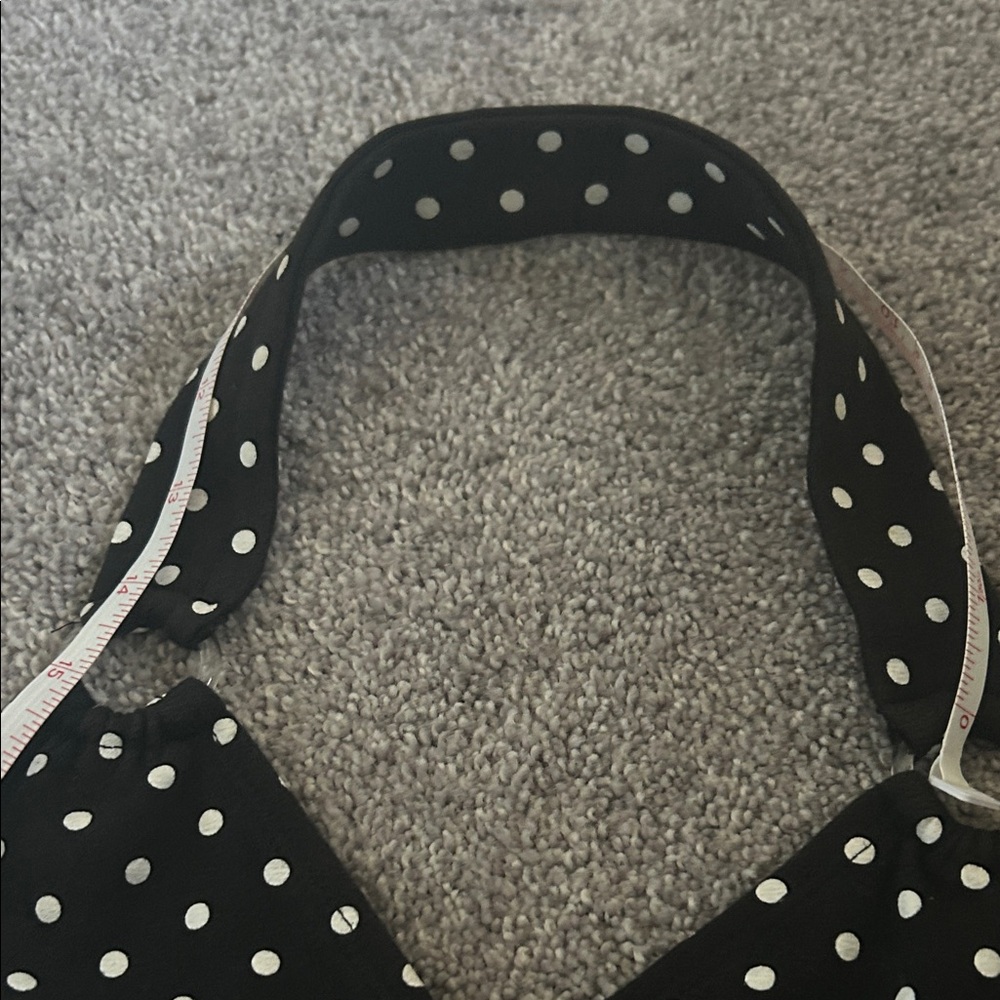 Polka Dot V Neck Halter Neck Top - Picture 7 of 7